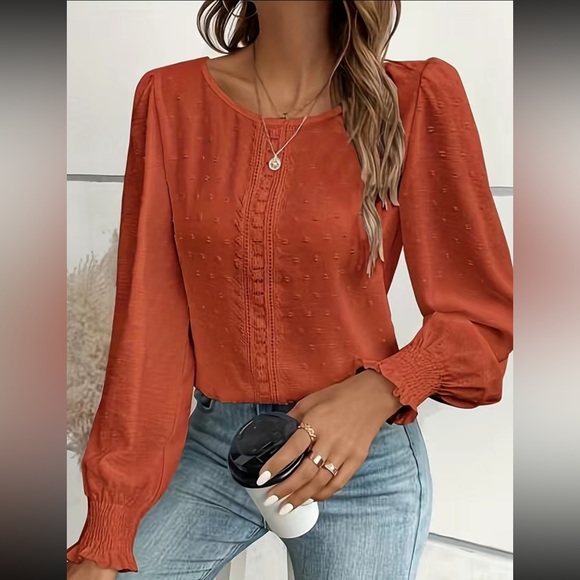 Boho lace Swiss dot blouse - Picture 1 of 10